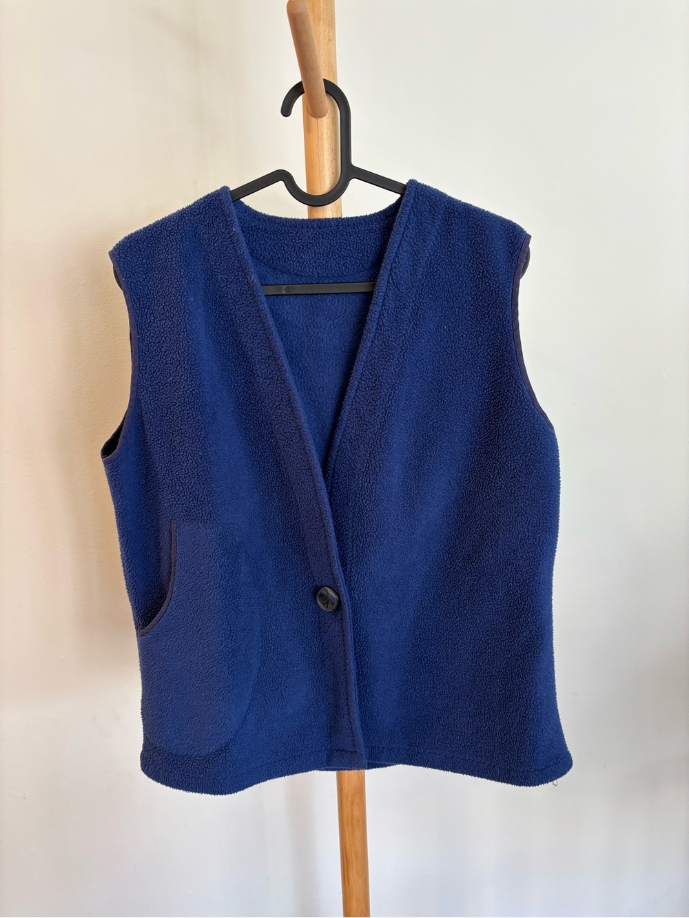 Classic Navy Fleece Vest - Women's Sleeveless Coat